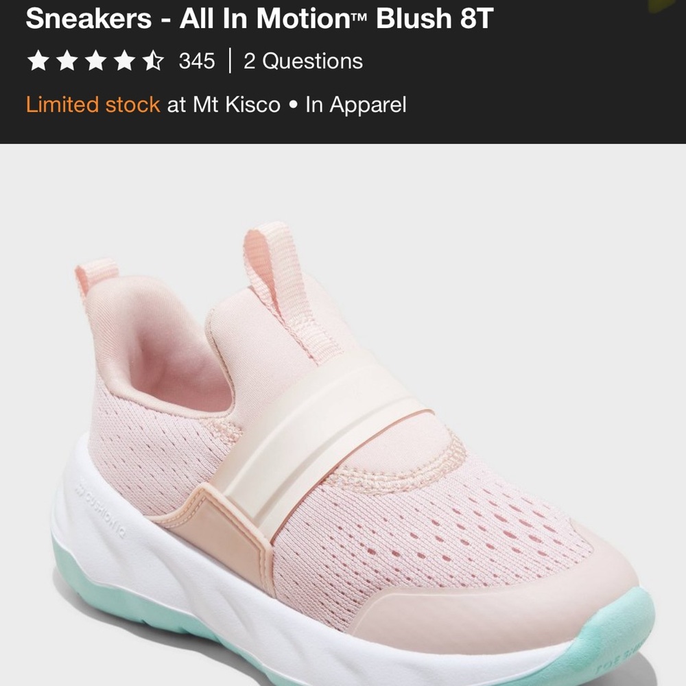 *brand new with tags* Target All in Motion Toddler Pink Slip-On Sneakers